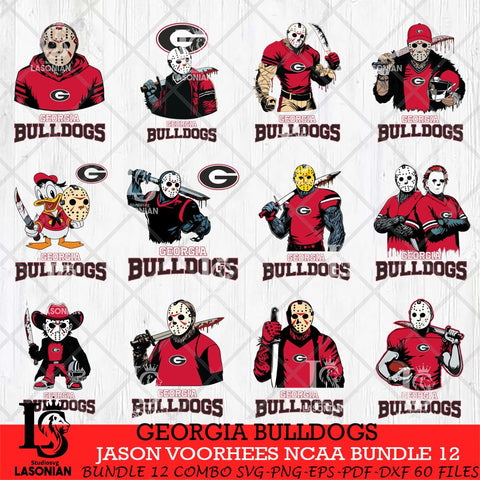Georgia Bulldogs Jason Voorhees NCAA Bundle 12 SVG Svg Eps Dxf Png File, Digital Download