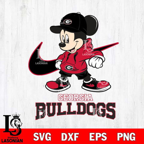 Georgia Bulldogs Mickey Mouse NIKE, Svg Eps Dxf Png File, Digital Download