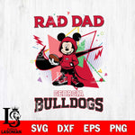 Georgia Bulldogs Mickey Wearing Hoodie Rad Dad SVG DXF EPS PNG FILE, NCAA File Cut,Digital Download,Instant Download