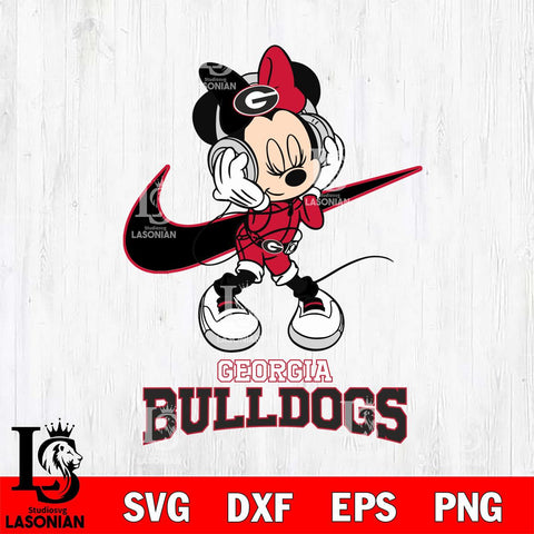 Georgia Bulldogs Minnie Mouse Dancing NIKE, Svg Eps Dxf Png File, Digital Download