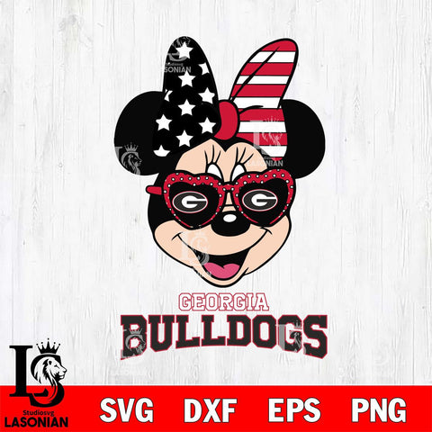 Georgia Bulldogs Minnie Mouse Love 2, Svg Eps Dxf Png File, Digital Download