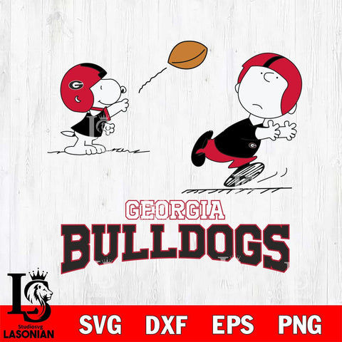 Georgia Bulldogs Peanuts play football SVG DXF EPS PNG FILE,Snoopy File Cut, NCAA Digital Download,Instant Download,Christmas Silhouette