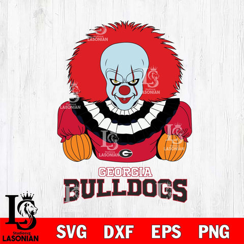 Georgia Bulldogs Pennywise Horror Sport 3 Svg Eps Dxf Png File, Digital Download
