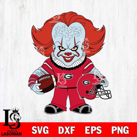Georgia Bulldogs Pennywise Horror Sport Svg Eps Dxf Png File, Digital Download