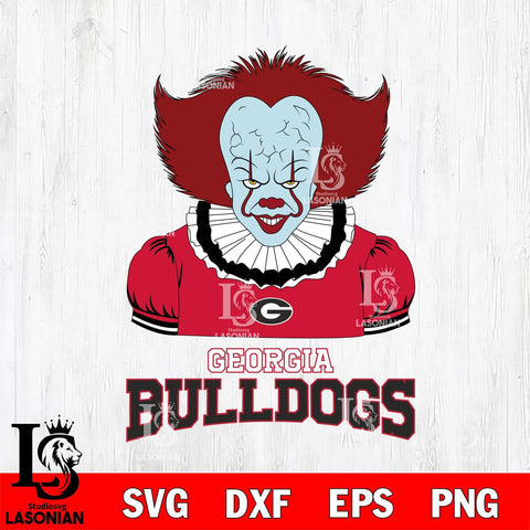 Georgia Bulldogs Pennywise Horror Sport 5 Svg Eps Dxf Png File, Digital Download