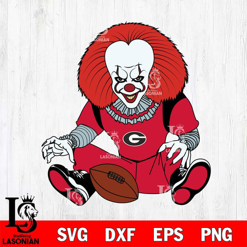 Georgia Bulldogs Pennywise Horror Sport 6 Svg Eps Dxf Png File, Digital Download