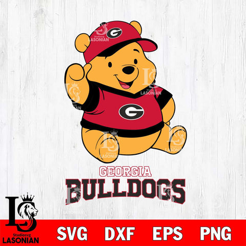 Georgia Bulldogs Pooh Bear Disney, Svg Eps Dxf Png File, Digital Download