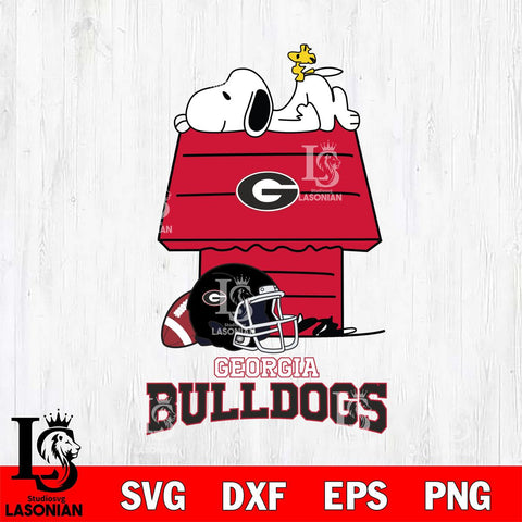 Georgia Bulldogs Snoopy Chill Football SVG DXF EPS PNG FILE,Snoopy File Cut, NCAA Digital Download,Instant Download,Christmas Silhouette