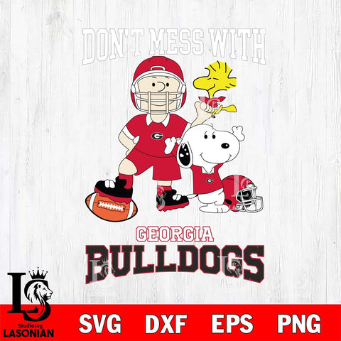 Georgia Bulldogs Snoopy Dont mess with SVG DXF EPS PNG FILE,Snoopy File Cut, NCAA Digital Download,Instant Download,Christmas Silhouette