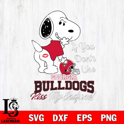 Georgia Bulldogs Snoopy If you dont like kiss SVG DXF EPS PNG FILE,Snoopy File Cut, NCAA Digital Download,Instant Download,Christmas Silhouette