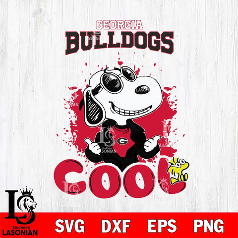 Georgia Bulldogs Snoopy Sport 7 Svg Eps Dxf Png File, Digital Download