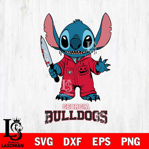 Georgia Bulldogs Stitch Horror 2 Svg Eps Dxf Png File, NCAA svg, Digital Download, Instant Download