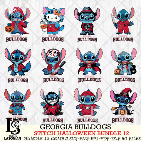 Georgia Bulldogs Stitch Horror Bundle 12 SVG Svg Eps Dxf Png File, NCAA svg, Digital Download, Instant Download