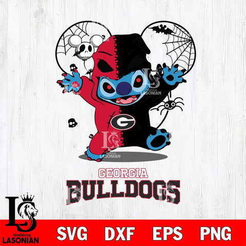 Georgia Bulldogs Stitch Horror Halloween 2 Svg Eps Dxf Png File, Digital Download, Instant Download