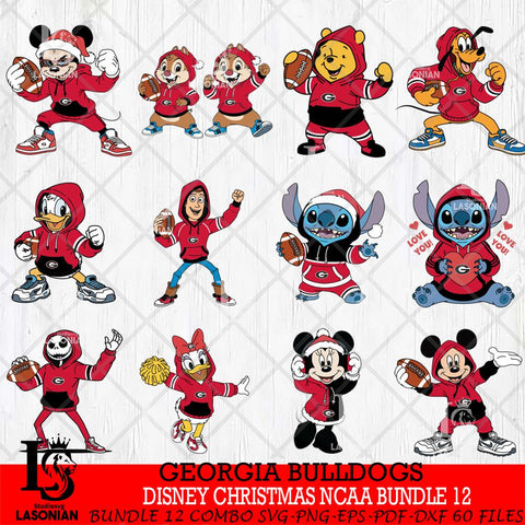 Georgia Bulldogs  Disney christmas NCAA Bundle File Cut, Bundle NCAA SVG DXF EPS PNG FILE, Digital Download , Criucut , Silhouette