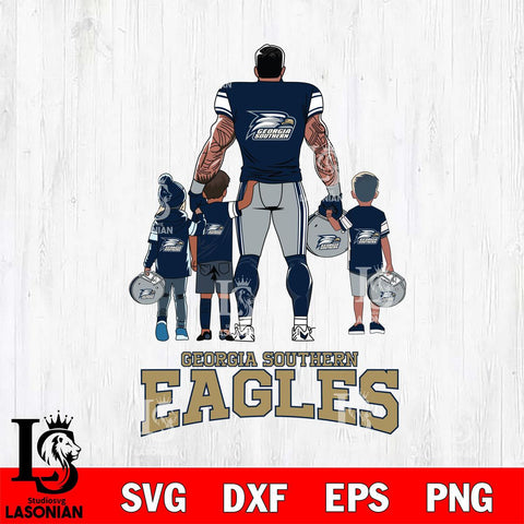 Georgia Southern Eagles 4 Father and son Rugby SVG DXF EPS PNG FILE,NCAA SVG, Father day Digital Download,Instant Download, Silhouette