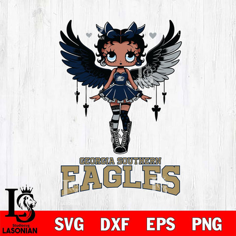 Georgia Southern Eagles Anglel Black Fan Girl Betty Boop, Svg Eps Dxf Png File, Digital Download