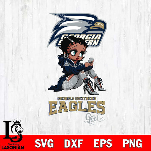 Georgia Southern Eagles Beauty Black Fan Girl Football, Svg Eps Dxf Png File, Digital Download