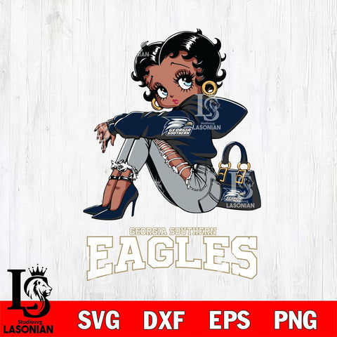 Georgia Southern Eagles Betty Boop Black Fan Girl Svg Eps Dxf Png File, Digital Download, Instant Download