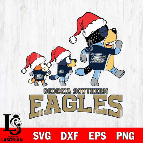 Georgia Southern Eagles Bluey Family Christmas Svg Eps Dxf Png File, Digital Download
