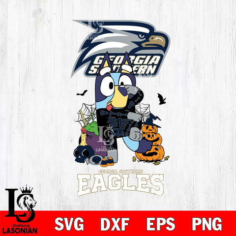 Georgia Southern Eagles Bluey Halloween NCAA 2 Svg Eps Dxf Png File, Digital Download, Instant Download