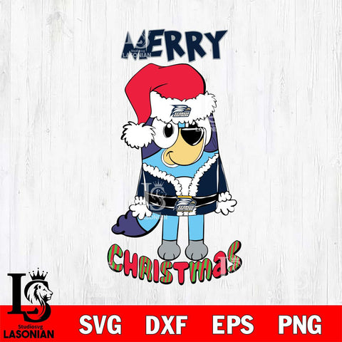 Georgia Southern Eagles Bluey Merry Christmas Bluey Santa Claus Svg Eps Dxf Png File, Digital Download