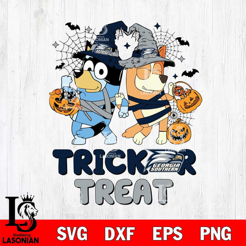 Georgia Southern Eagles Bluey Trick or Treat Halloween 2 Svg Eps Dxf Png File, Digital Download, Instant Download