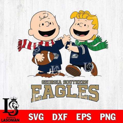 Georgia Southern Eagles Charlie Brown & Linus Football Cricut,Christmas SVG DXF EPS PNG FILE, NCAA Digital Download,Instant Download, Silhouette