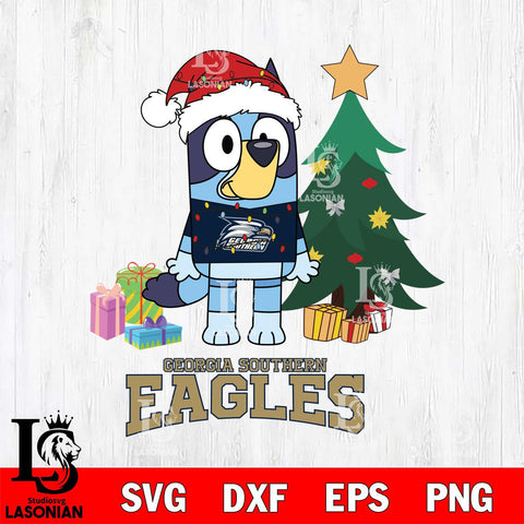 Georgia Southern Eagles Christmas Bluey Tree Sport Cut Files,Bluey Cricut,Christmas Svg , Bluey svg , Digital Download, dxf eps png pdf file
