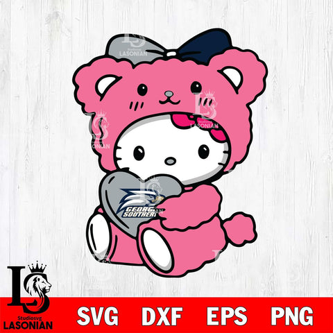 Georgia Southern Eagles Cute Hello Kitty 3 Svg Eps Dxf Png File, Digital Download, Instant Download