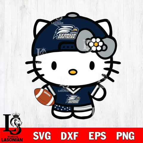 Georgia Southern Eagles Cute Hello Kitty Football 10 Svg Eps Dxf Png File, NCAA svg, Digital Download, Instant Download