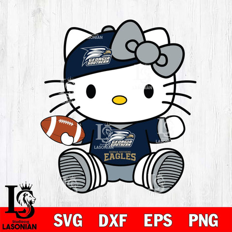 Georgia Southern Eagles Cute Hello Kitty Football 11 Svg Eps Dxf Png File, NCAA svg, Digital Download, Instant Download