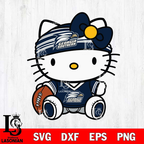 Georgia Southern Eagles Cute Hello Kitty Football 12 Svg Eps Dxf Png File, NCAA svg, Digital Download, Instant Download