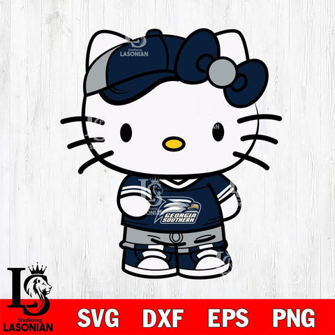 Georgia Southern Eagles Cute Hello Kitty Football 2 Svg Eps Dxf Png File, NCAA svg, Digital Download, Instant Download