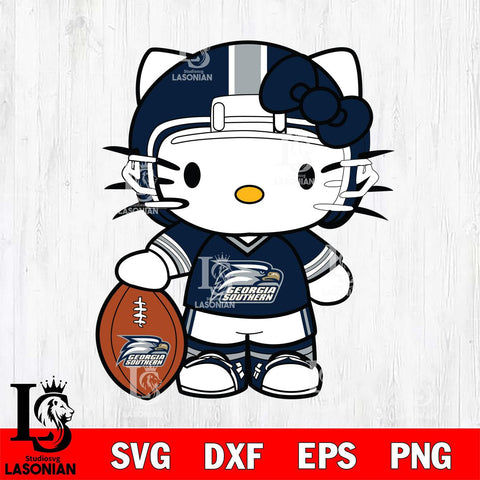 Georgia Southern Eagles Cute Hello Kitty Football 3 Svg Eps Dxf Png File, NCAA svg, Digital Download, Instant Download