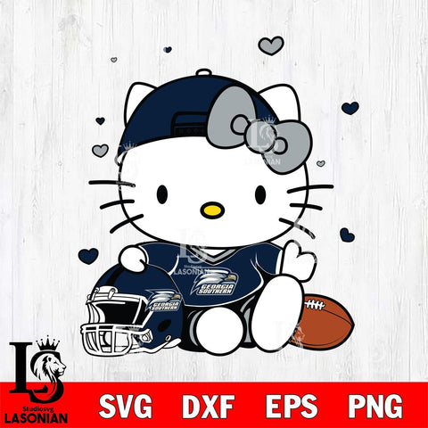 Georgia Southern Eagles Cute Hello Kitty Football Svg Eps Dxf Png File, NCAA svg, Digital Download, Instant Download