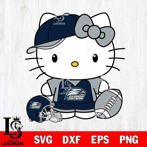 Georgia Southern Eagles Cute Hello Kitty Football 4 Svg Eps Dxf Png File, NCAA svg, Digital Download, Instant Download
