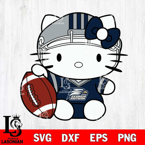 Georgia Southern Eagles Cute Hello Kitty Football 5 Svg Eps Dxf Png File, NCAA svg, Digital Download, Instant Download