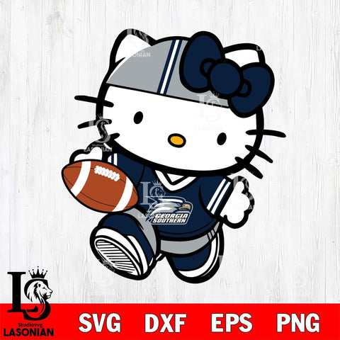 Georgia Southern Eagles Cute Hello Kitty Football 9 Svg Eps Dxf Png File, NCAA svg, Digital Download, Instant Download