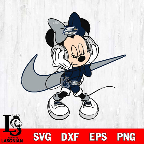 Georgia Southern Eagles Cute Minnie Mouse Dancing Svg Eps Dxf Png File, NCAA svg, Digital Download, Instant Download