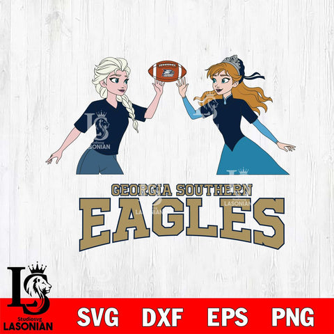 Georgia Southern Eagles Elsa & Anna Football Cricut,Christmas SVG DXF EPS PNG FILE, NCAA Digital Download,Instant Download, Silhouette