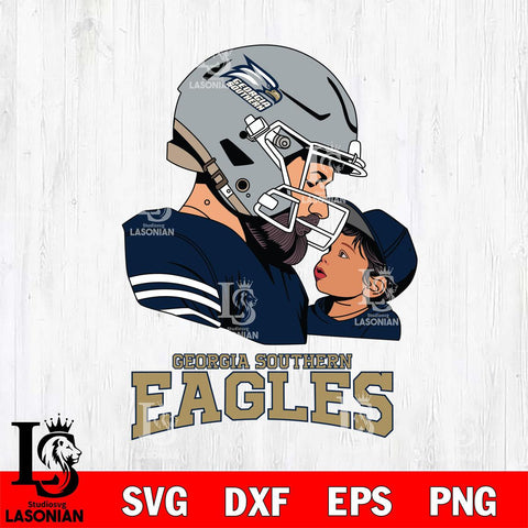 Georgia Southern Eagles Father And Child Rugby SVG DXF EPS PNG FILE,NCAA SVG, Father day Digital Download,Instant Download, Silhouette