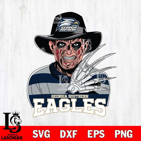 Georgia Southern Eagles Freddy Krueger Horror Halloween Svg Eps Dxf Png File, NCAA svg, Digital Download, Instant Download