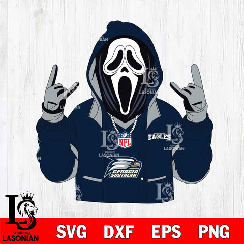 Georgia Southern Eagles Ghostface Scream Football Halloween Svg Eps Dxf Png File, NCAA svg, Digital Download, Instant Download