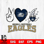 Georgia Southern Eagles Gnomes Peace & Love Svg Eps Dxf Png File, Digital Download, Instant Download