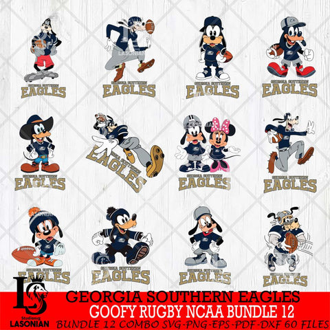 Georgia Southern Eagles Goofy Rugby Disney NCAA Bundle 12 SVG DXF EPS PNG FILE,NCAA bundle svg ,Football Digital Download,Instant Download, Silhouette