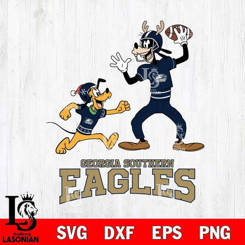 Georgia Southern Eagles Goofy & Pluto Football Cricut,Christmas SVG DXF EPS PNG FILE, NCAA Digital Download,Instant Download, Silhouette