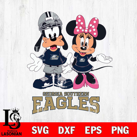 Georgia Southern Eagles Goofy and Minnie mouse Football SVG DXF EPS PNG FILE,NCAA svg ,Football Digital Download,Instant Download, Silhouette