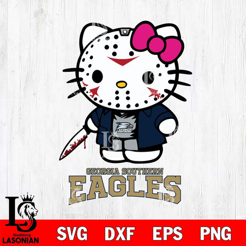 Georgia Southern Eagles Hello Kitty Horror 3 Svg Eps Dxf Png File, Digital Download