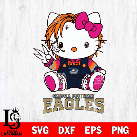 Georgia Southern Eagles Hello Kitty Horror Svg Eps Dxf Png File, Digital Download
